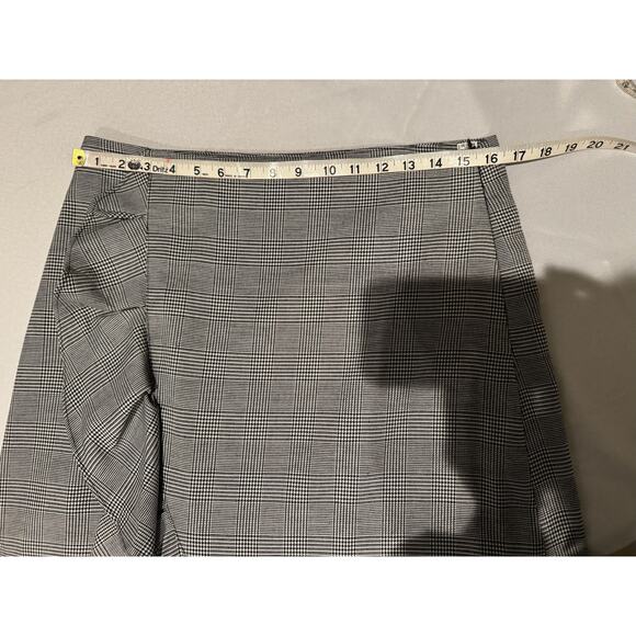 Gracia Skirt Sz L Knee Length Black White Plaid Ruffle Flounce Hem - Picture 11 of 14